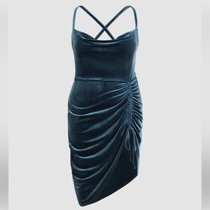 Cider Velvet Ruched Mini Dress 3X